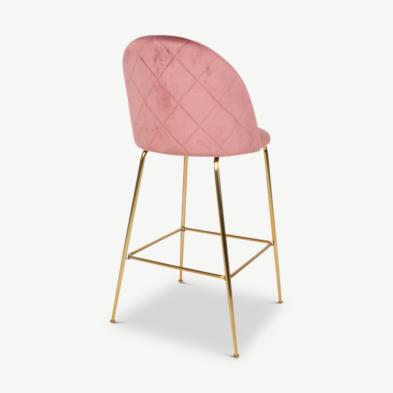 Paris Dining Chair, Blue Velvet & Black legs rear view