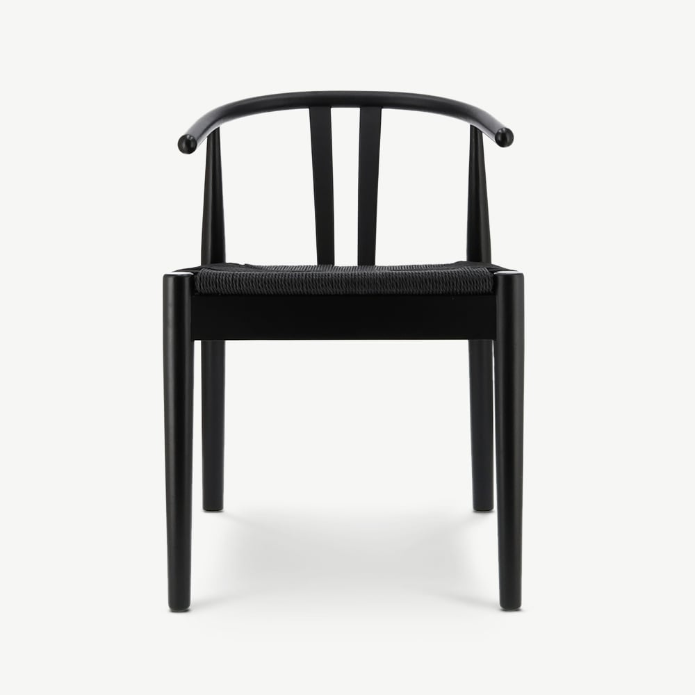 Chaise Scandi en bois en rotin noir