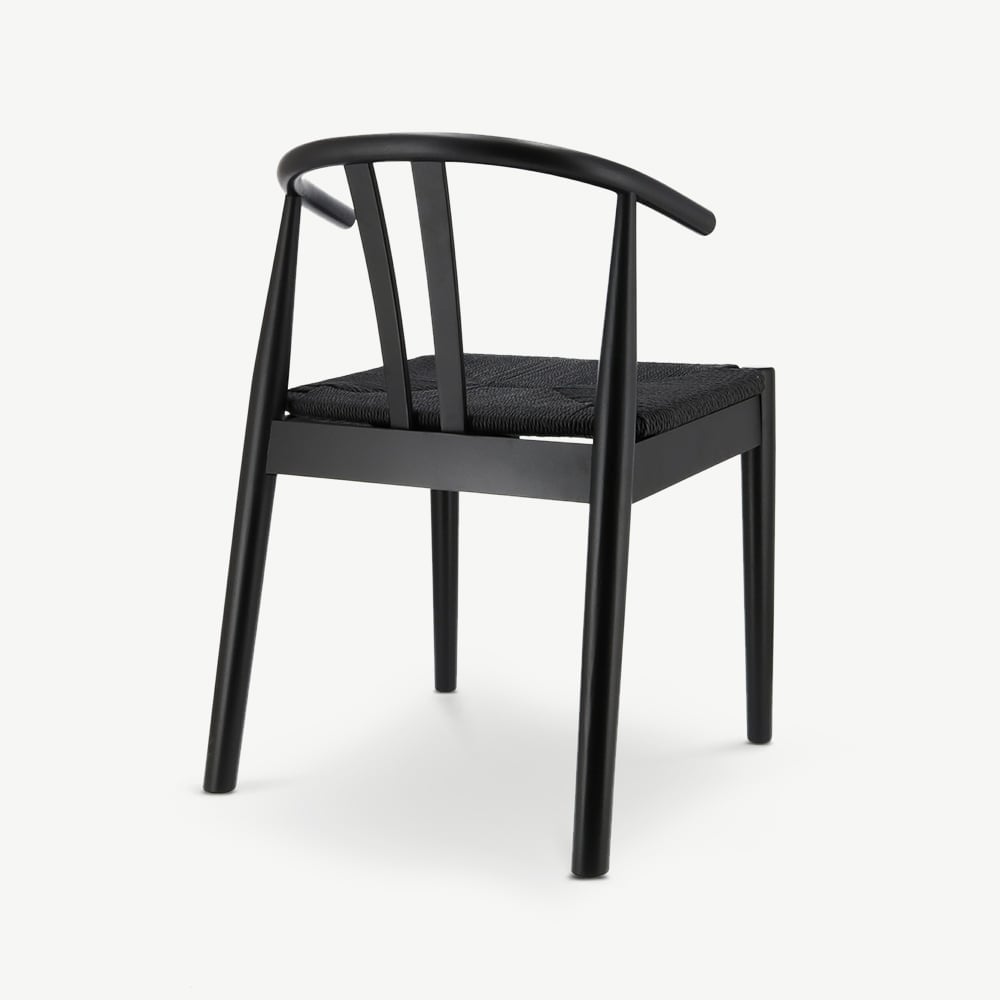 Chaise Scandi en bois en rotin noir