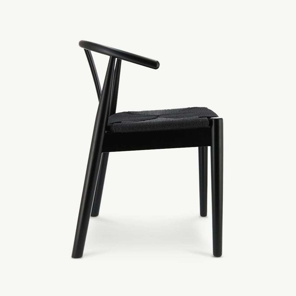 Chaise Scandi en bois en rotin noir
