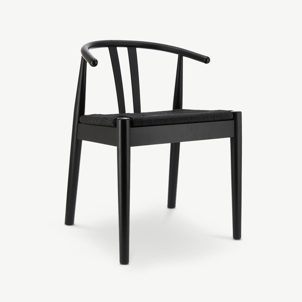 Chaise Scandi en bois en rotin noir