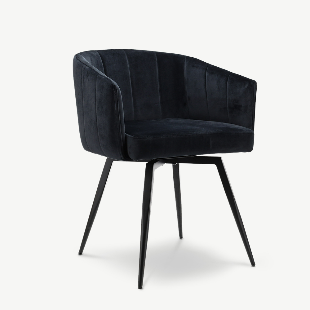 -€50 Ben Draaibare Eetkamerstoel, Zwart Velvet