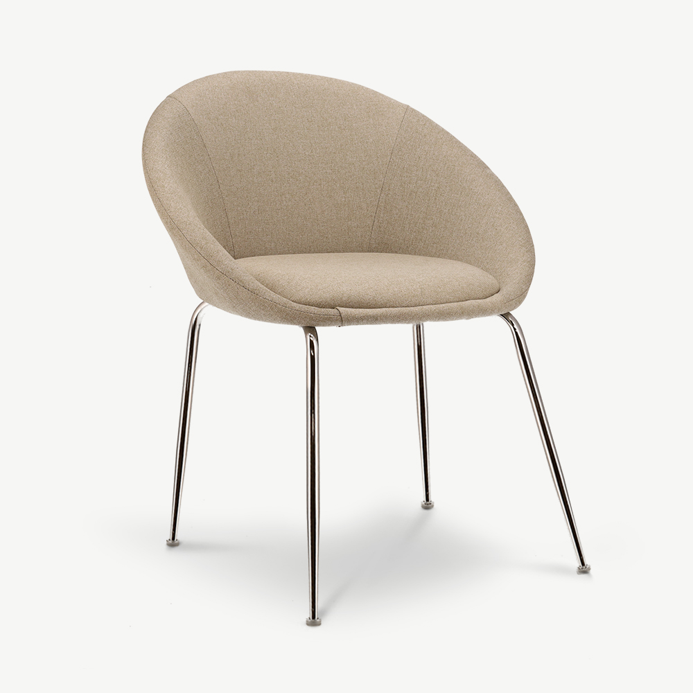 -€100 Stanley Eetkamerstoel, beige gestoffeerd