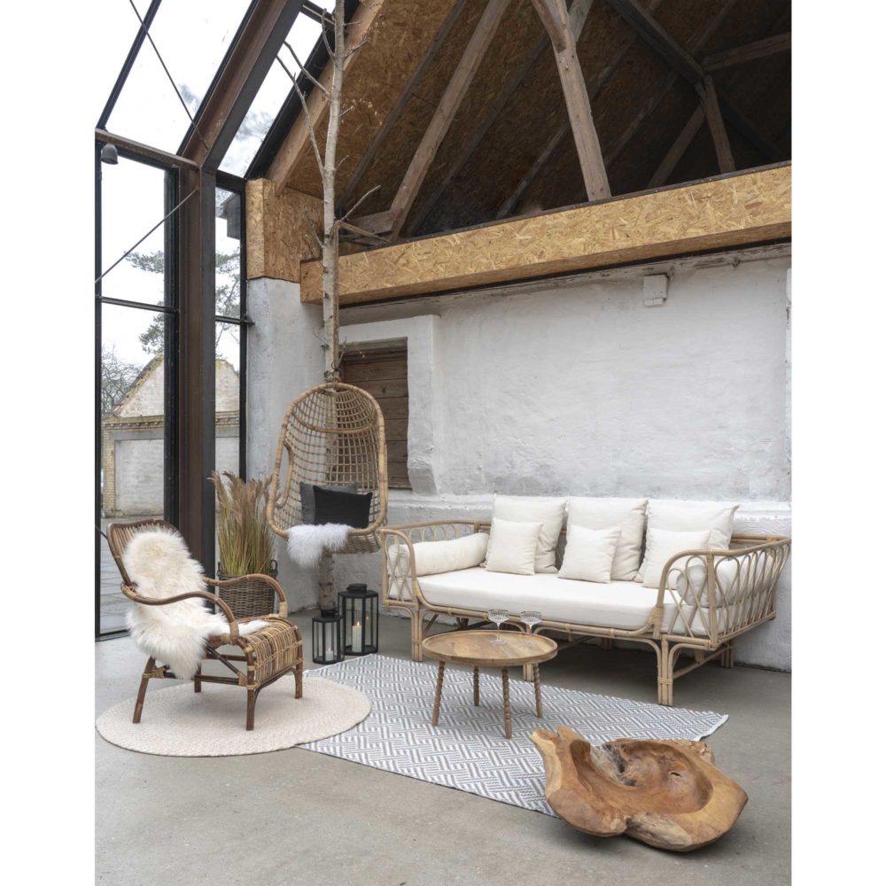 Jammu salontafel, natuurlijk mangohout detailfoto