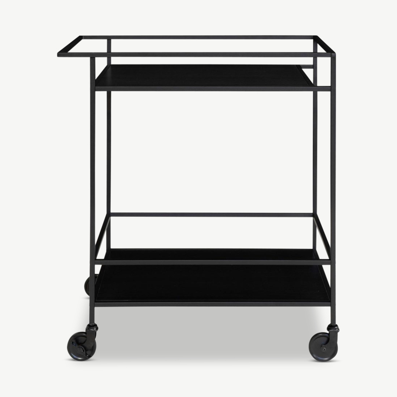 Vivid Barwagen, schwarzer Stahl & schwarzer Rahmen Frontansicht
