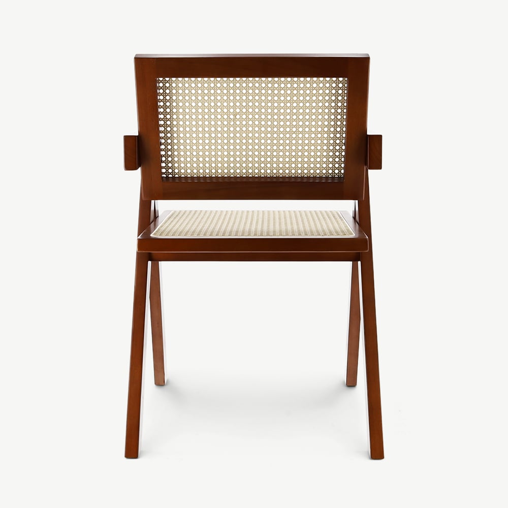 Peter Holz Esszimmerstuhl, Cognac & Rattan