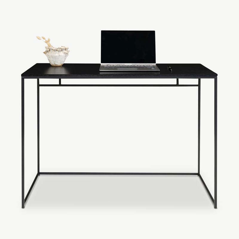 Vice Desk, structure noire & plateau noir vue de face

