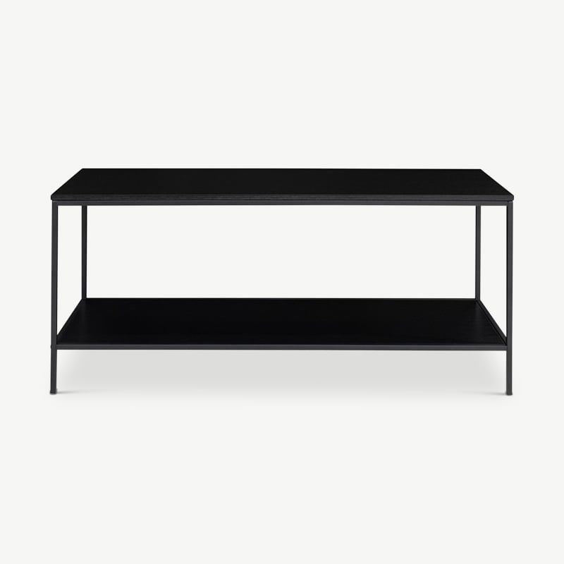 Meuble TV Vice, cadre noir et deux étagères noires vue de face