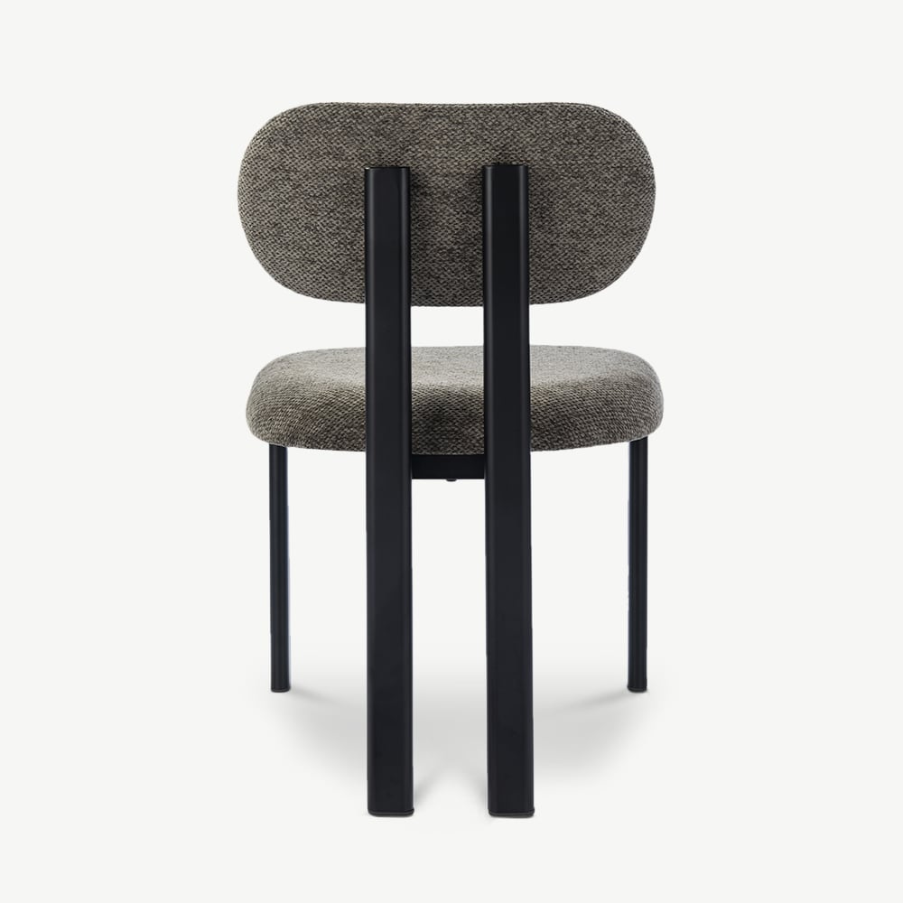 Percy Dining Chair, Anthracite Fabric, Black Metal