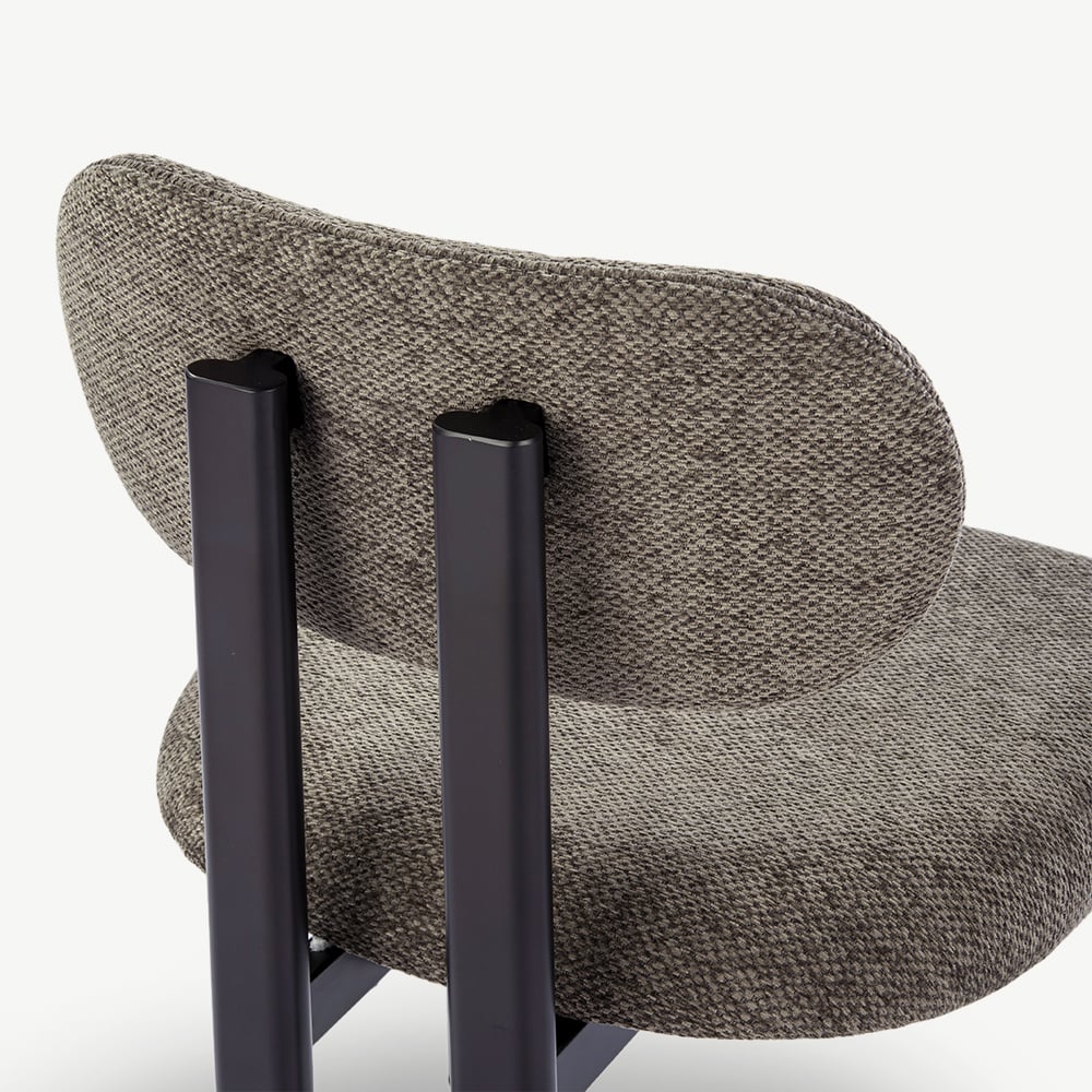 Percy Dining Chair, Anthracite Fabric, Black Metal