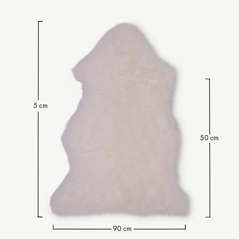 LoLa lamsvacht, ivoren lamsvacht 50x85cm afmetingen
