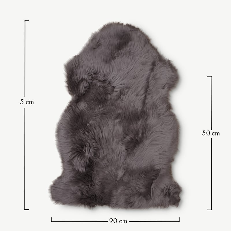 LoLa Real Lambskin Rug, Beige, 50x85cm dimensions