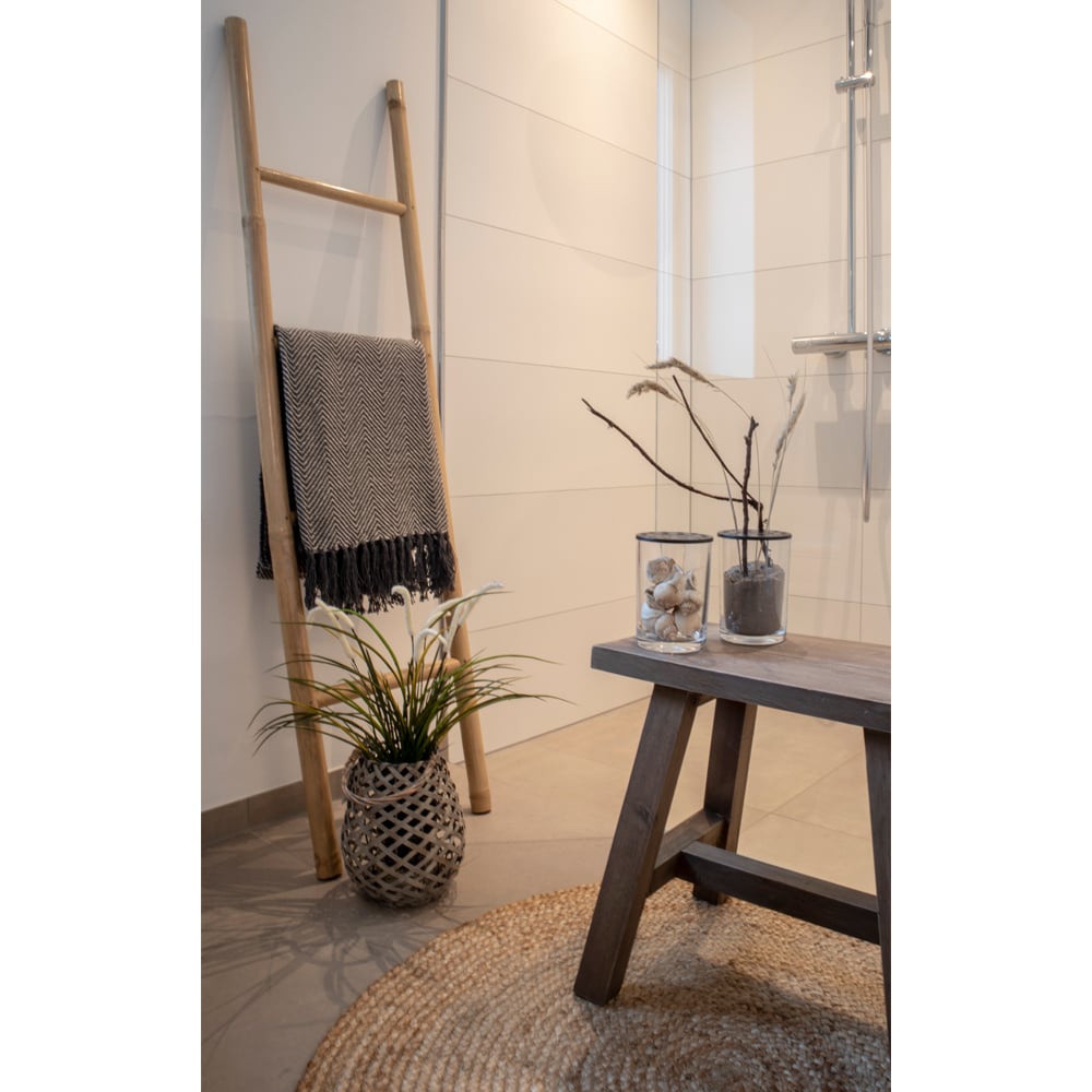 Mumbai Rug, Tapis rond en jute naturel gros plan
