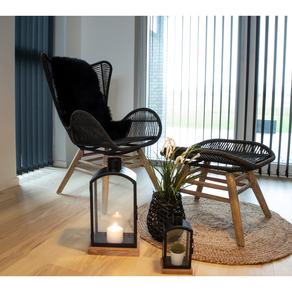 Mumbai Rug, Tapis rond en jute naturel gros plan
