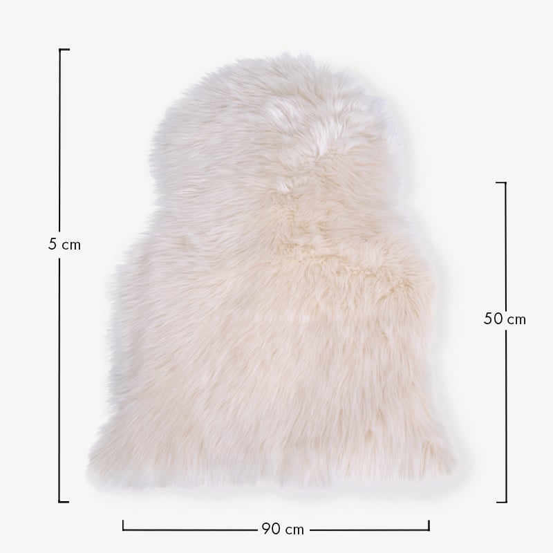 Peau d'agneau ibérique, ivoire, 50x85cm dimensions