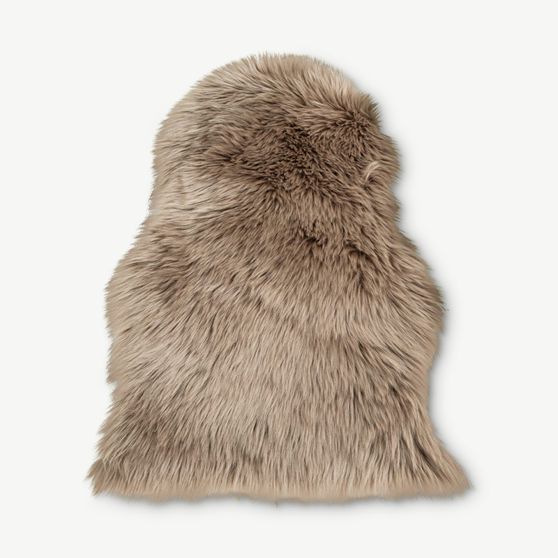 Iberican Artificial lambskin Rug, grey, 50x85cm front view