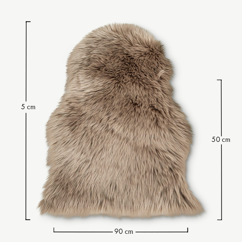 Iberican Artificial lambskin Rug, grey, 50x85cm dimensions