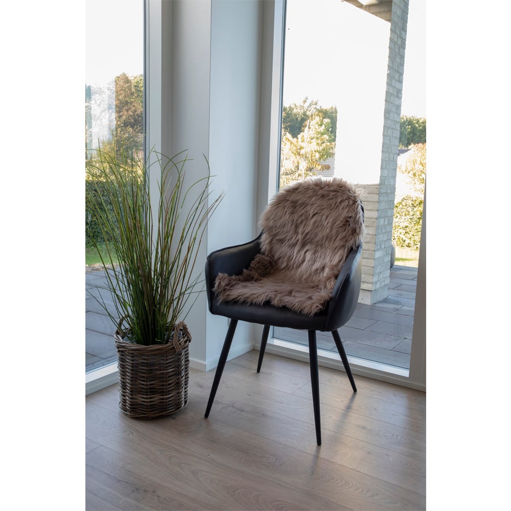 Iberican Artificial lambskin Rug, grey, 50x85cm image close up