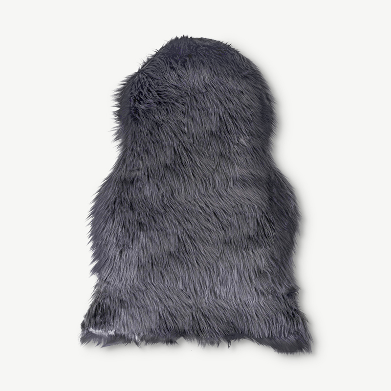 Peau d'agneau ibérique, grise, 50x85cm vue de face