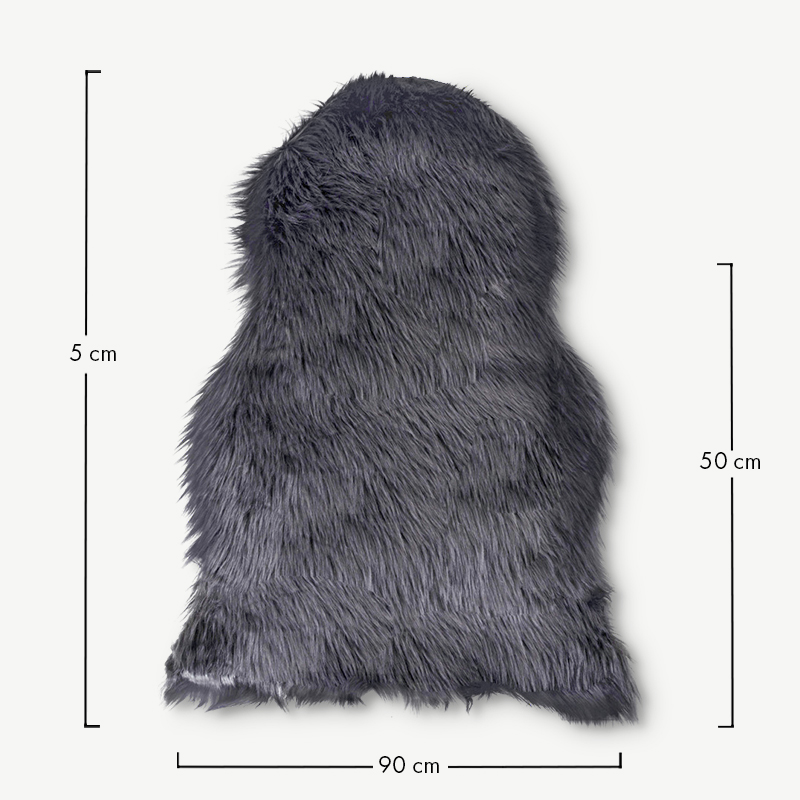 Peau d'agneau ibérique, grise, 50x85cm dimensions