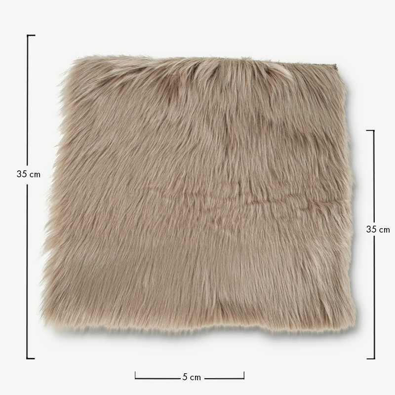 Quadratisches Kunstlammfellkissen LASKI, Beige 40 x 40 cm Abmessungen