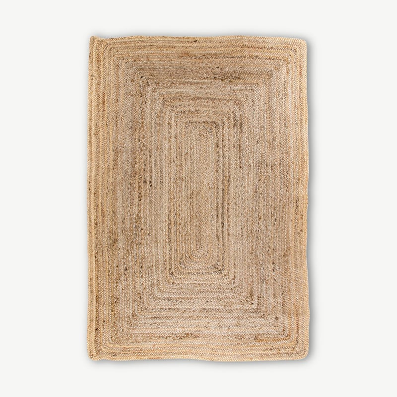 Mumbai Rug, Natural braided jute front view