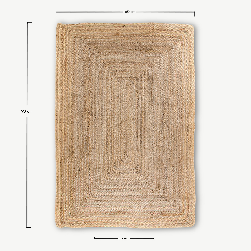 Mumbai Rug, Natural braided jute dimensions