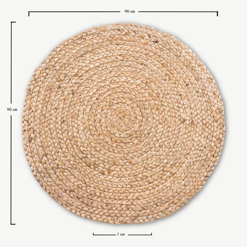 Mumbai Round Jute Placemat, Natural, Ø38cm, 4pcs dimensions