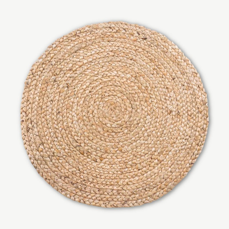 Mumbai Round Jute Placemat, Natural, Ø38cm, 4pcs front view