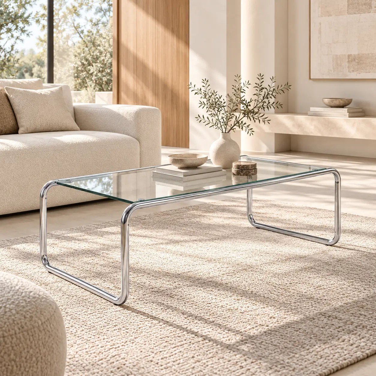 Sato Table Basse , Verre Transparent , 120 x 60 x 37.5