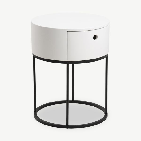 Floyd Bedside Table, White Wood