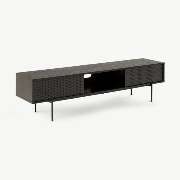 Lyla TV Stand, Black Wood & Metal, Large