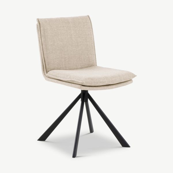 Giada Swivel Dining Chair, Beige Fabric