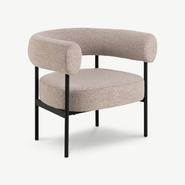 Kamiko Moderner Sessel, Beigefarbener Stoff