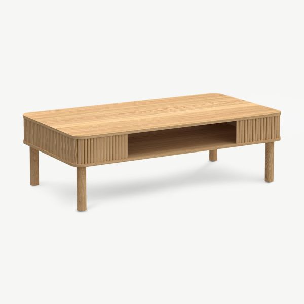 Table basse en bois Lazaro, bois de chêne