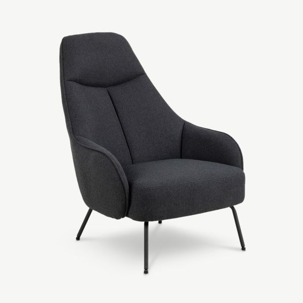Lilou Fabric Armchair, Dark Blue