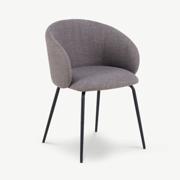 Luara Dining Chair, Grey Fabric