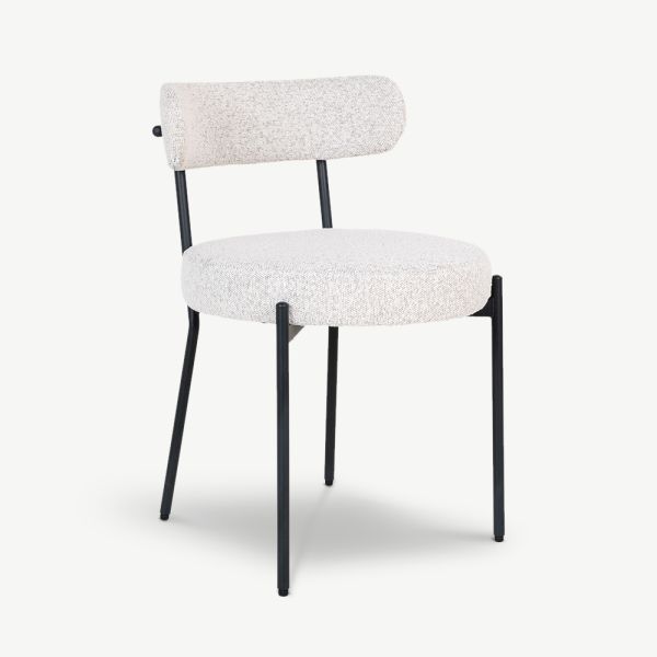 Adina Bouclé Dining Chair, White