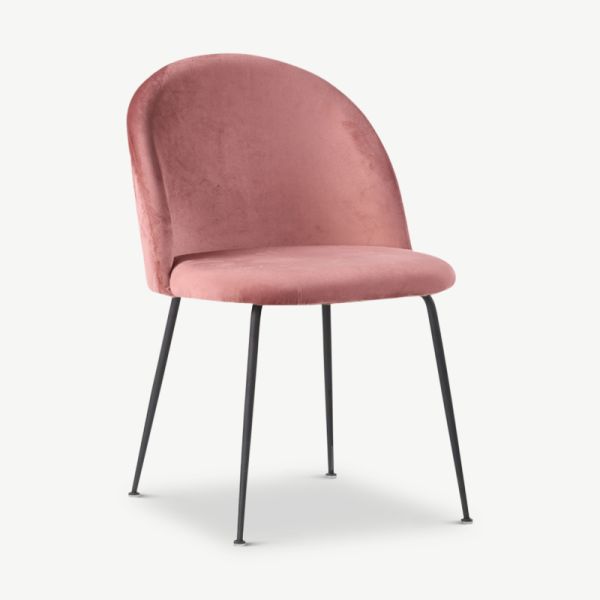 Paris Dining Chair, Pink Velvet & Black legs
