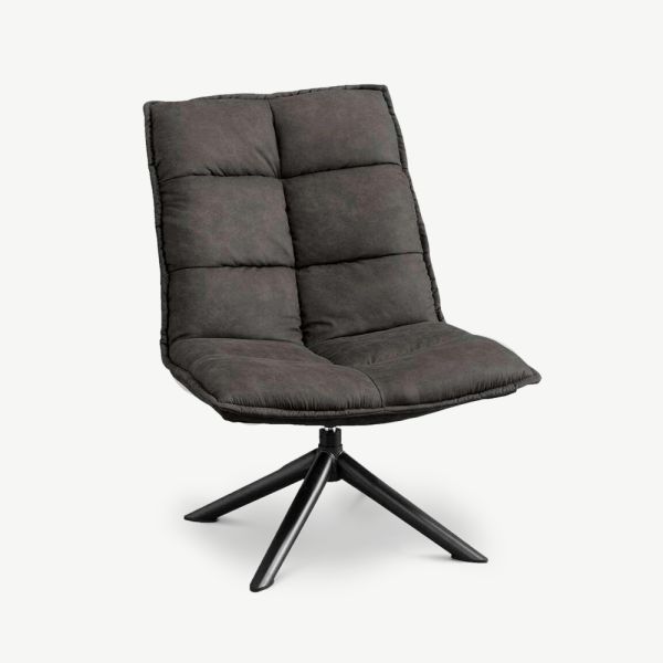 America Lounge Chair, Anthracite PU Leather