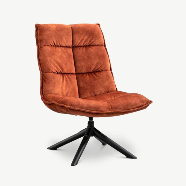 America Lounge Chair, Copper Velvet