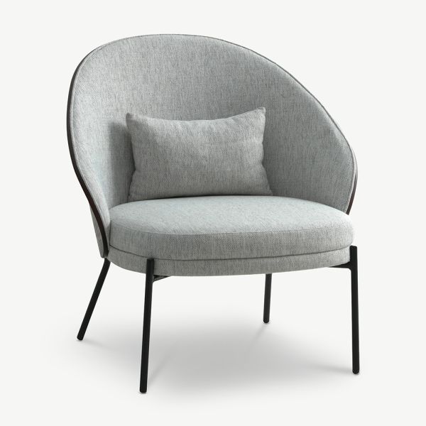 Tiletto stoffen lounge stoel, grijs & bruin
