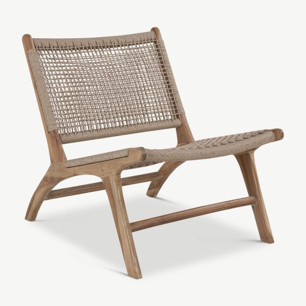 Note Outdoor Lounge Chair, Natural & Rattan