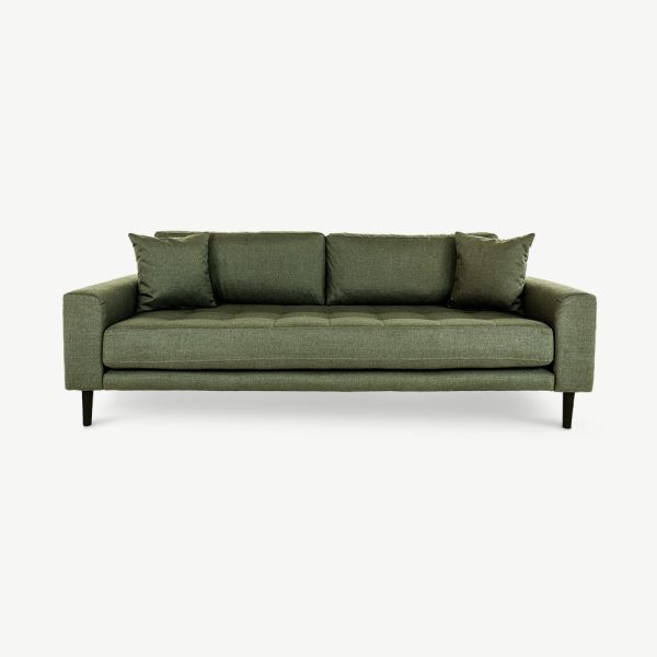 Lalita 3 Seater Sofa, Olive Green Fabric