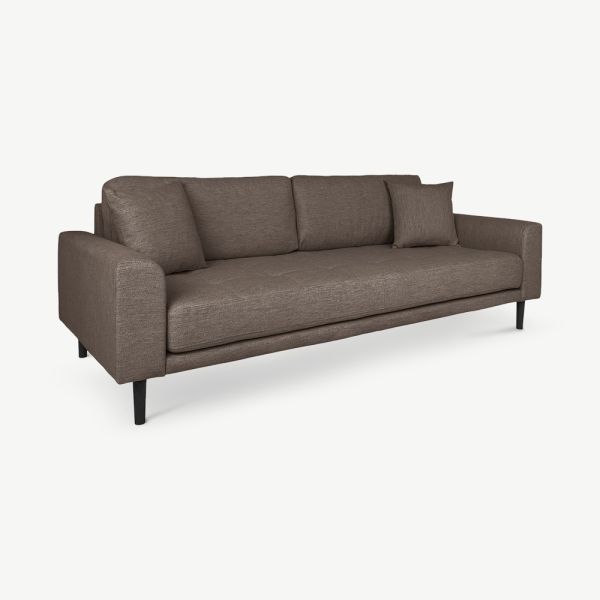 Lalita 3 Seater Sofa, Brown Fabric