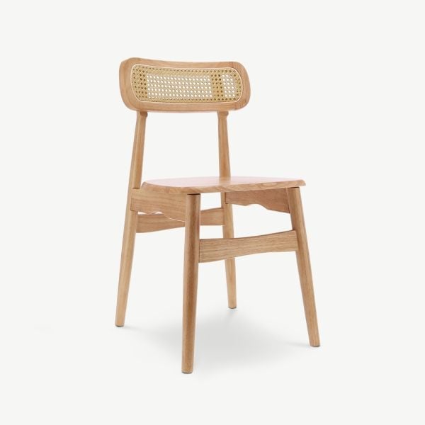 Chaise en bois Jenson en rotin et naturel