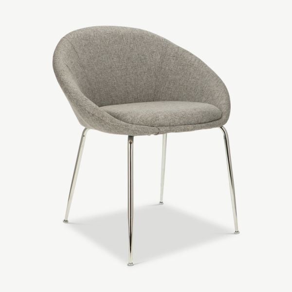 Chaise Stanley, tissu & pieds chrome