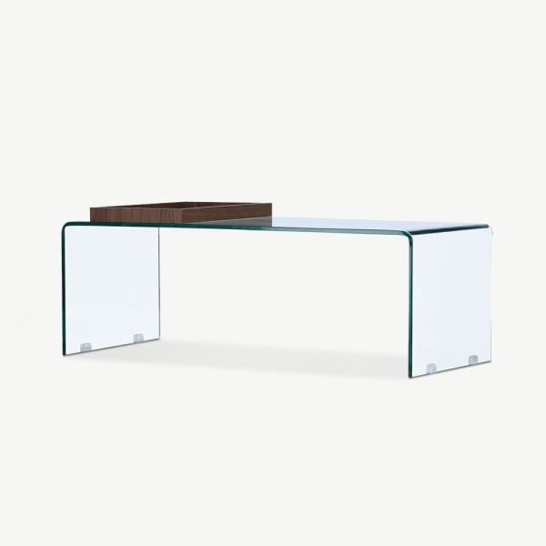 Toma Couchtisch, Transparentes Glas, 110 x 50