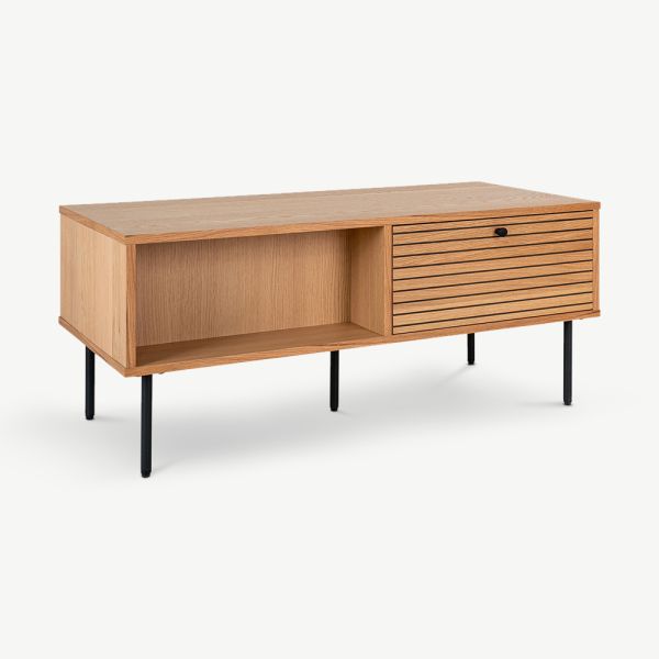 Lucienne Storage Coffee Table, Natural Wood
