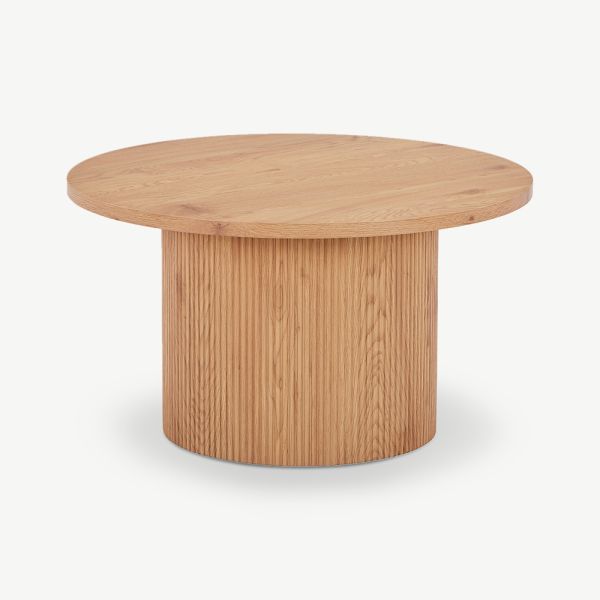 Duarte Round Coffee Table, Natural Wood